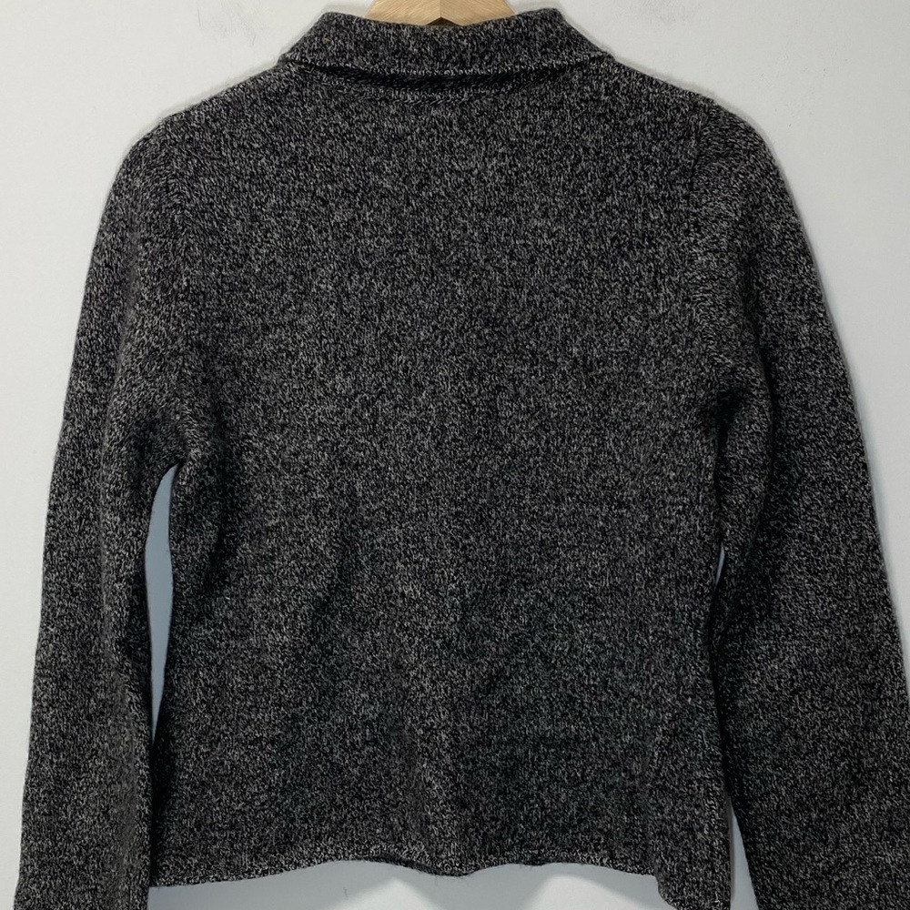 Zara 100% Wool Gray Marl Blazer with Gold Buttons – Size M - Picture 7 of 9